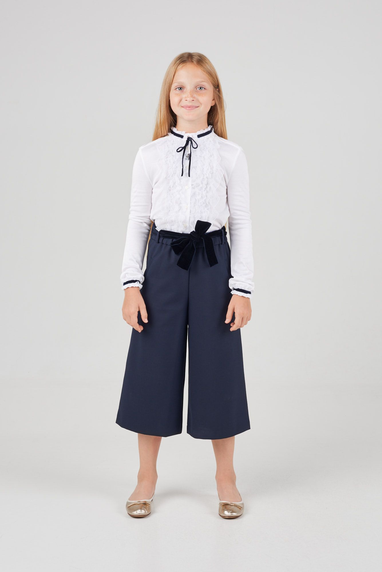 Школьные брюки-кюлоты для девочек 396.1.31