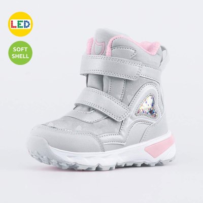 Ботинки мембранные с LED подсветкой для девочки Котофей 254813-42